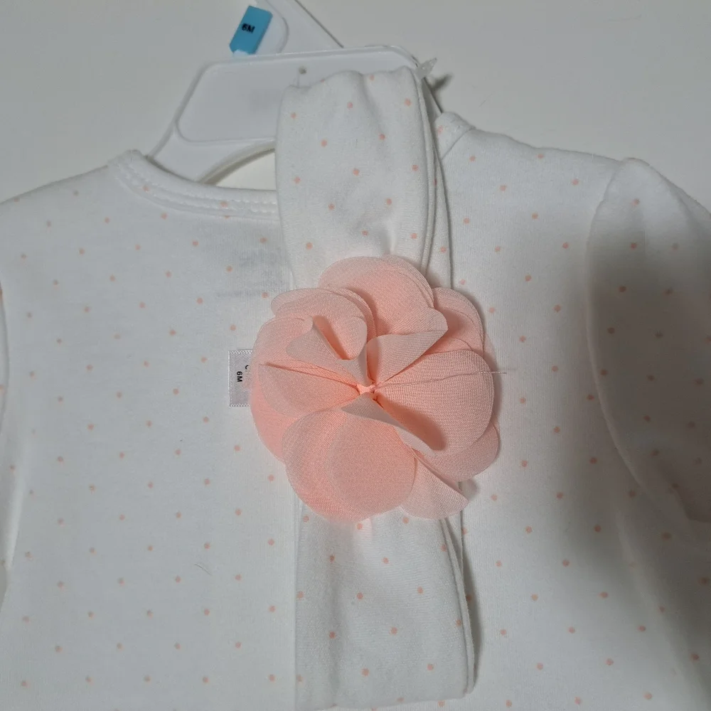 Little Me White and Pink Polka Dot Outfit
